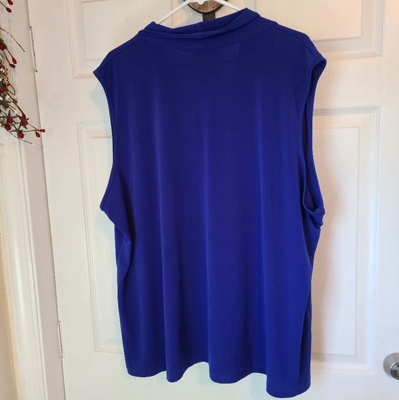 (1196) Dante Malan Woman's Sleeveless Blouse, Size: 3X Color: Blue - Picture 8 of 10